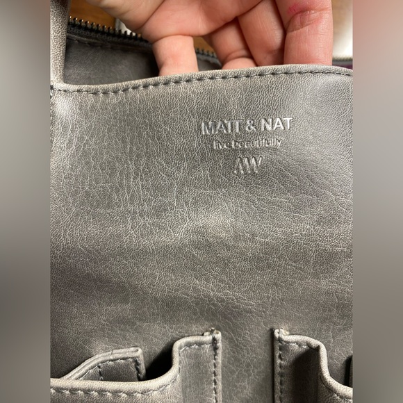 Matt & Nat Laptop Bag Vegan Purse Grey Large - Picture 7 of 16